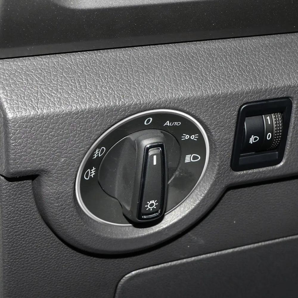 For Volkswagen VW Golf MK5 MK6 Jetta MK5 MK6 Passat B6 B7 Tiguan Caddy Touran Rabbit Headlight Switch Button Trim Sticker Ring