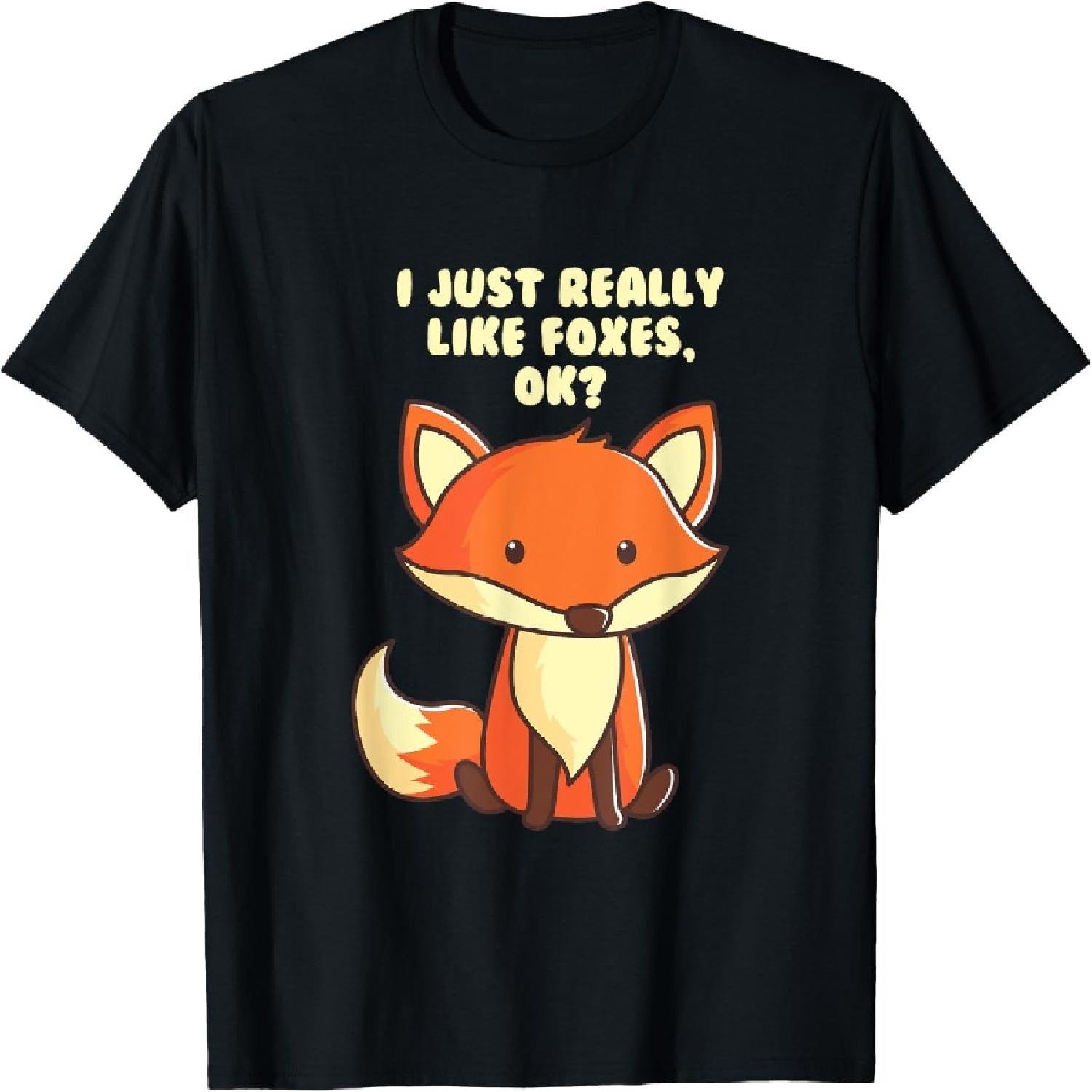 Funny Fox T-Shirt I Just Really Like Foxes Ok Tee T-Shirt XXXXXL разноцветный