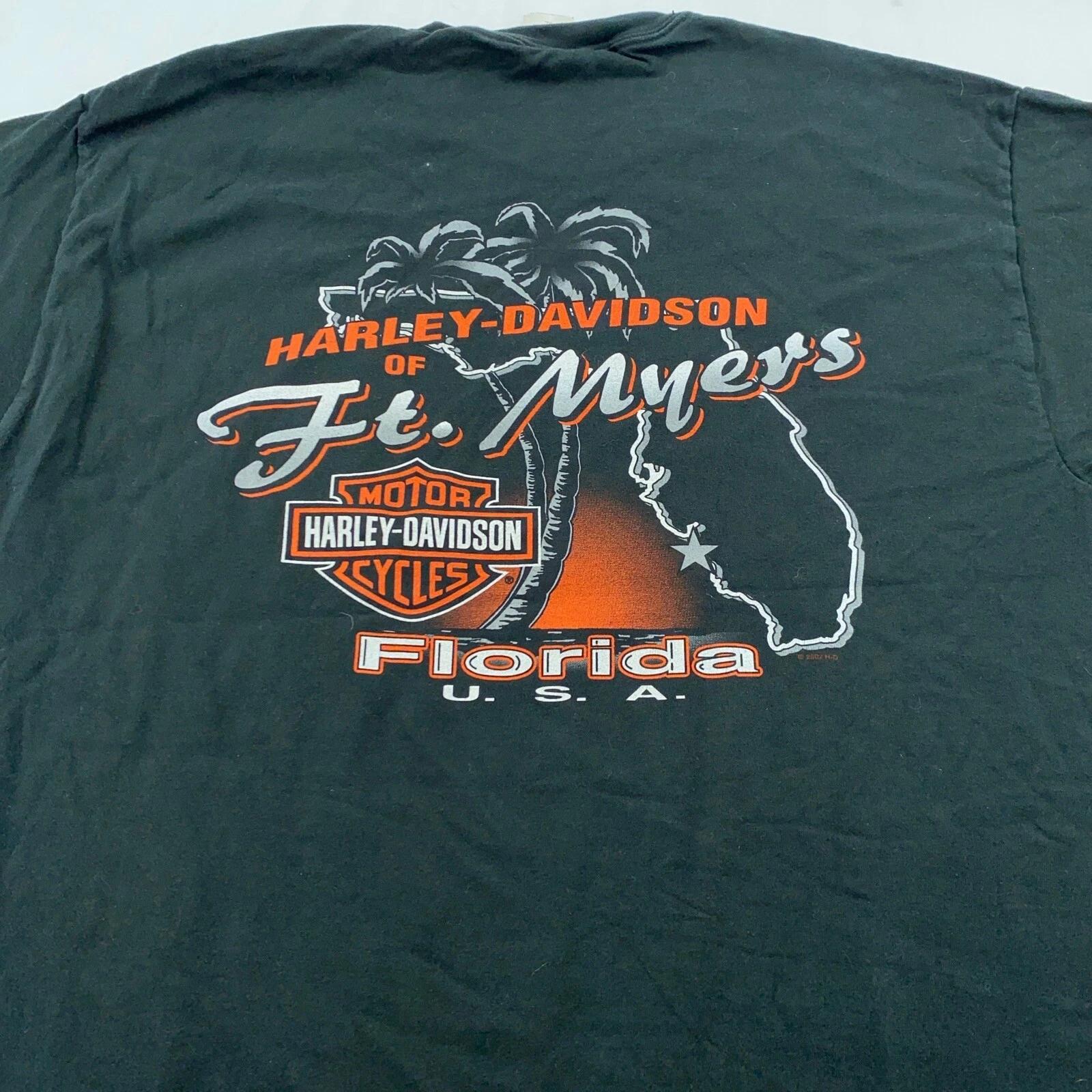 vintage 2000 HARLEY DAVIDSON MOTORCYCLE FT. MYERS FLORIDA T-Shirt LARGE/XL biker L