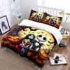 Halloween Couple with Pumpkins Bedding Duvet Cover Set Duvet Cover Pillowcases  (1*Duvet Cover 2*Pillowcases, Without Duvet Insert)