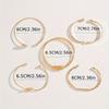 5pcs/set Glossy Alloy Bangle, Minimalist Geometric Round Retro Trendy Knotted Open Cuff Bracelet Set For Women