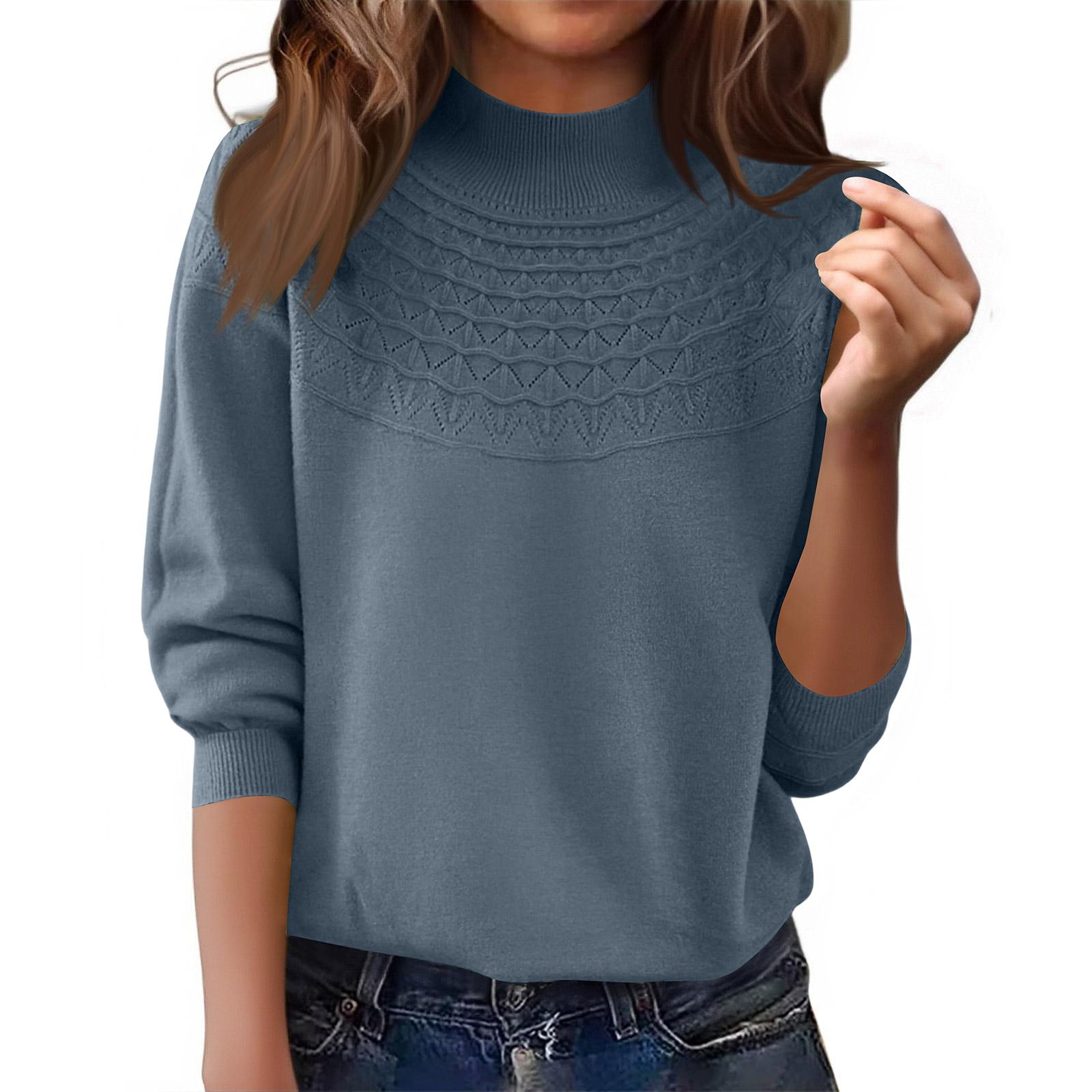Mock Neck Sweater Women Knit Sweater Women Knitted Sweaters for Women Womens Sweater Turtle Neck Sweater for Women XXL