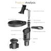 New Adjustable Car Cup Holder Tray with Phone Holder Food Tray Table 2 Cup Holders Road Trip & Car Traveling Essential Gadget