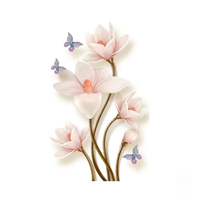 1PC Chinese Style Simple And Elegant Flower Butterfly Stickers For Bathroom,Bathroom, Waterproof  ToiletLid, Toilet Sticker