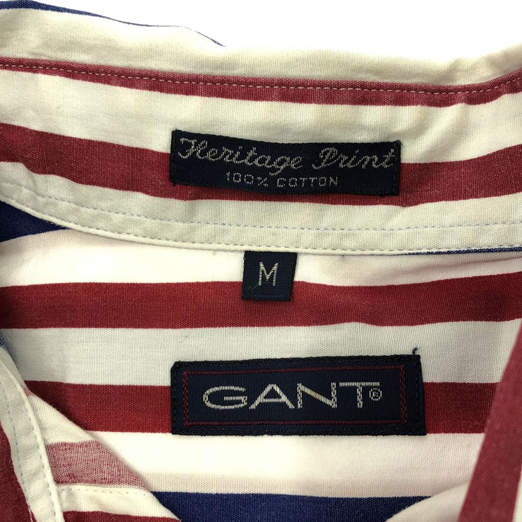 Gant 90s Old Striped Pattern Short Sleeve Button Down Shirt M Men's Used