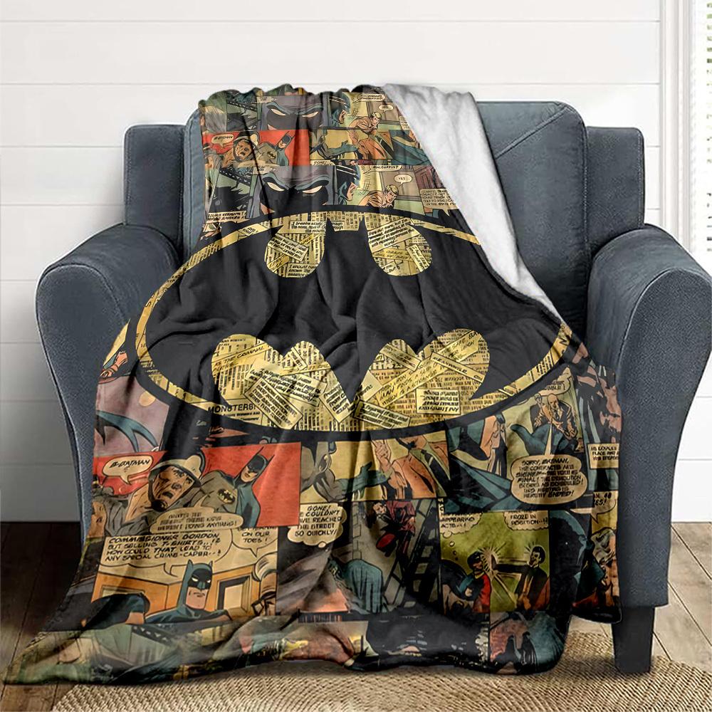 1pc Batman Flannel Throw Blanket - HD Printed Lightweight Soft Warm All-Season Blanket for Sofa, Bed, Travel, Camping186