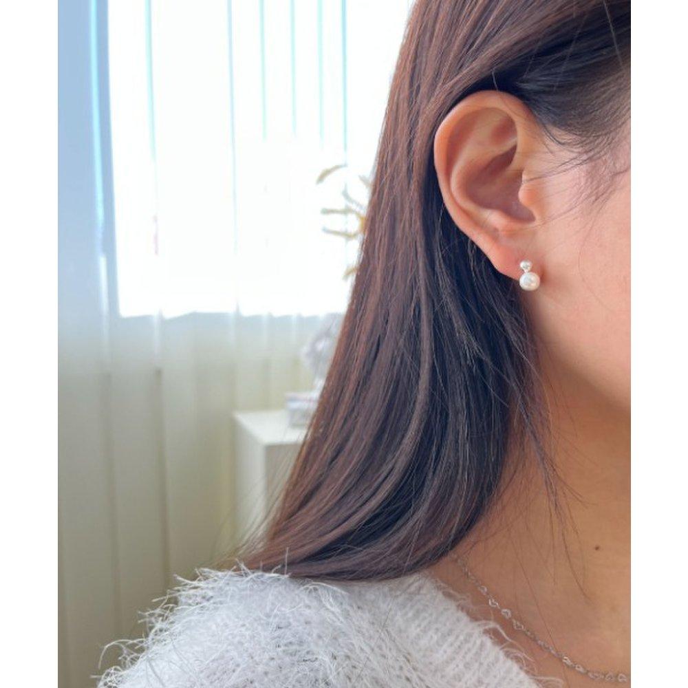 [4Xtyle] (Silver 925) Pearl Snowman Earring