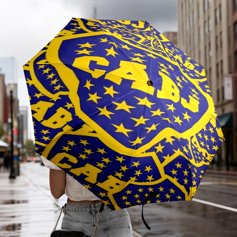 Football Club Emblem Umbrella 8-Frame for Travel, Camping, Casual Lightweight Portable Umbrella, Essential for Every Family Holidays Gift