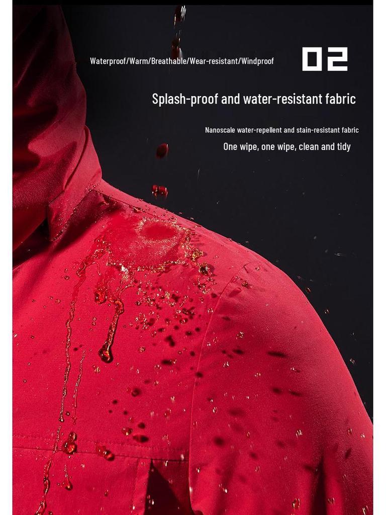 Unisex Übergröße Wasserdichte Winddichte Bergjacke mit Baumwollfutter