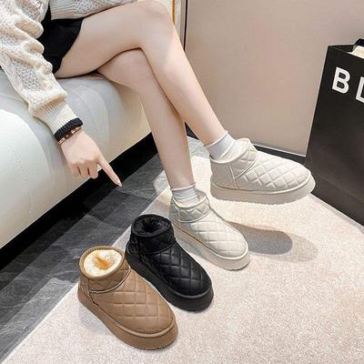 2025 New Winter Thickened Trendy Warm Short Boots - Light Non-slip Snow Boots Leather Waterproof Snow Boots Women