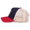 X Eyes Smiley Patch Trucker Hat, Mesh Back Adjustable Curved Brim Baseball Cap for Streetwear