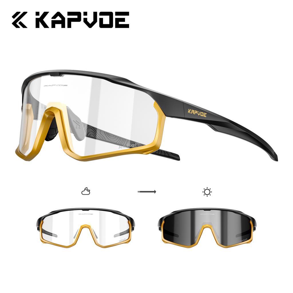 Kapvoe Photochromic Cycling Sunglasses for Men Glasses MTB Bike Road Bicycle Sports Protection Goggles UV400 Hiking Eyewear