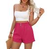 Women's High-Waist Loose  Color Shorts