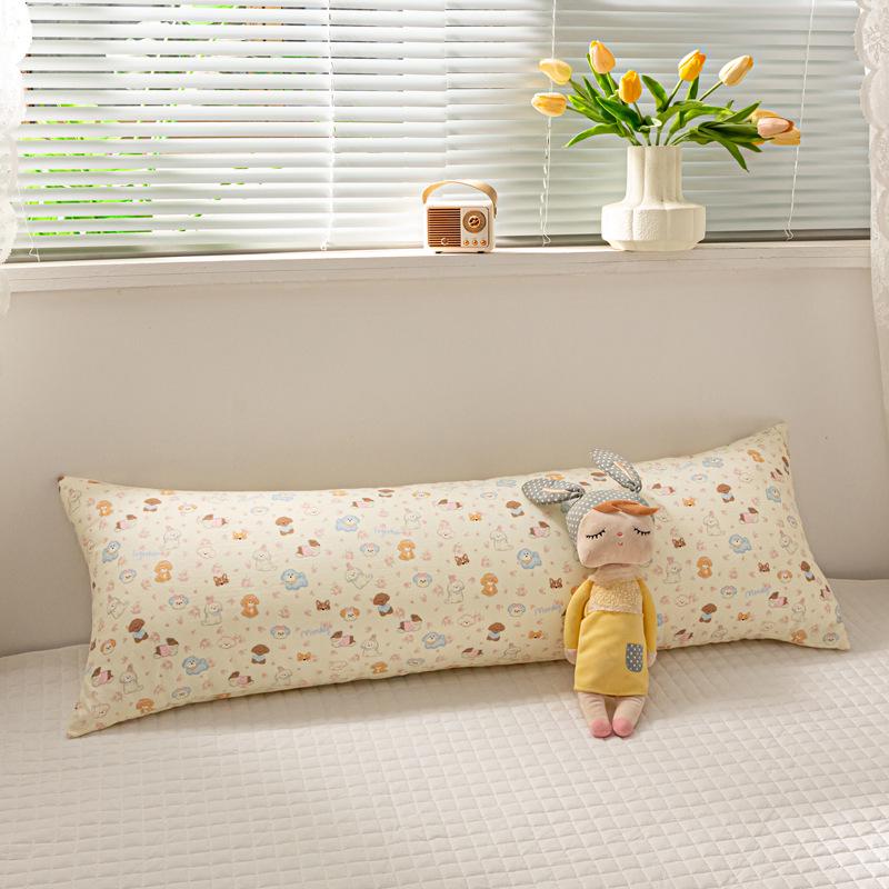 100% Cotton Double-Layer Gauze Long Body Pillow - Comfortable Leg-Hugging Side Sleeper Pillow