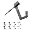 Wall-mounted Hook Push Pin Gypsum Board Non-damaging Walls Rental Weight Capacity 2.5kg Metal Iron Picture Frame Black 8 Pieces.
