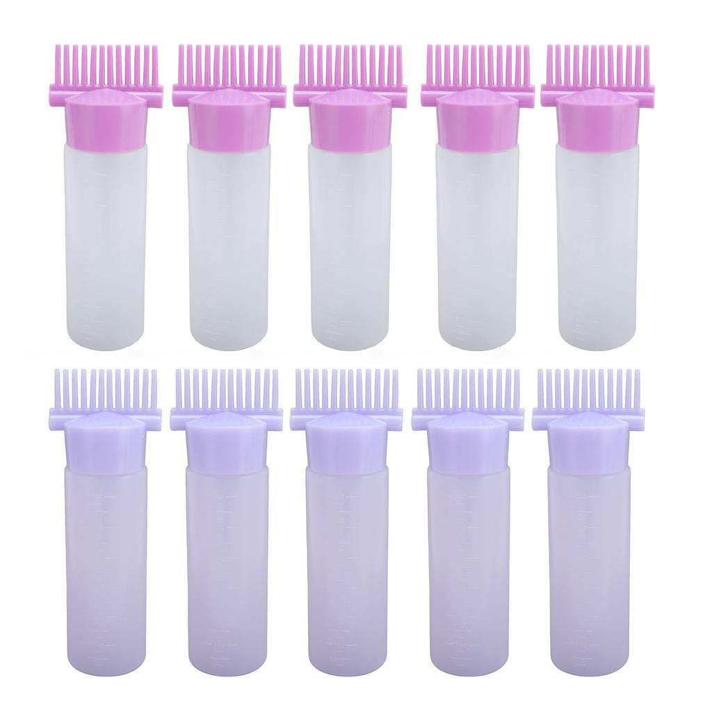 5pcs Root Comb Applicator Bottle Hair Dye Oil Applicator Bottle Applicator Brush with Graduated Scal