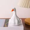 Cute Garlic Duck Figurine White Small Duck Ornament for Indoor Home Office Desk Decoration Novelty Gift for Stress Relief