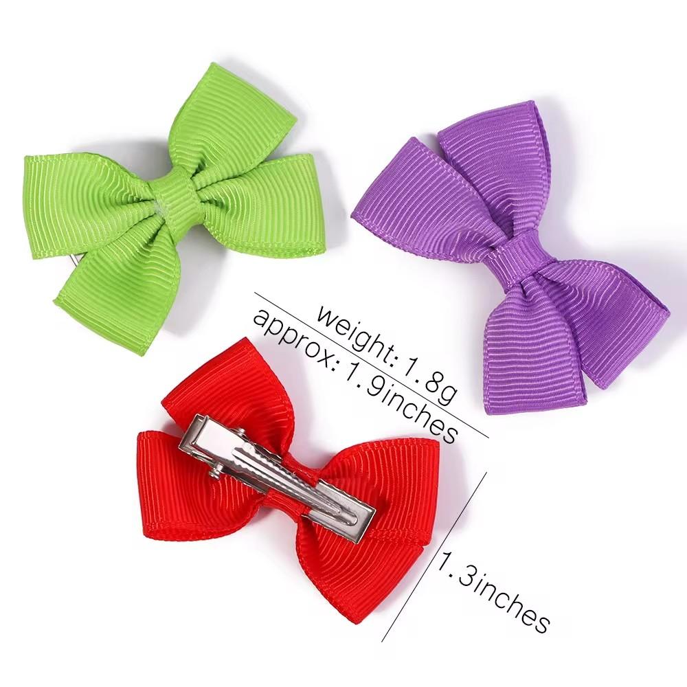 10 Stück/Los Kinder Einfarbiges Band Baby Schleifen Haarspangen für Babymädchen Handgemachte Schleife Haarnadel MiNi Haarspangen Haarschmuck