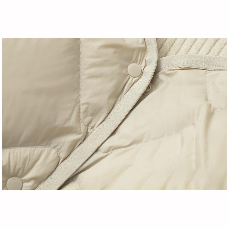 Women Winter Coats Autumn Long Down Jackets Collarless Windproof Puffer Parkas