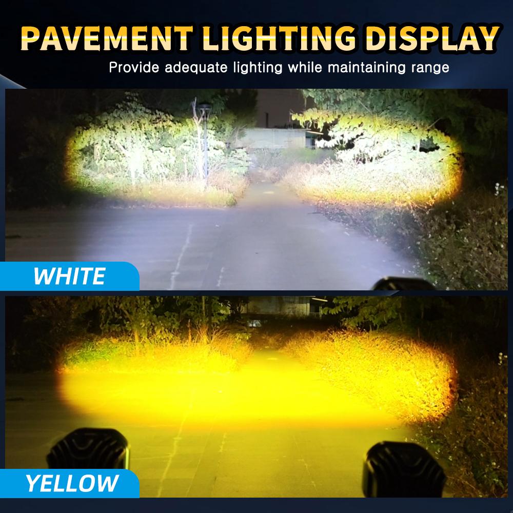 Super Bright 3 Inch Dual Color LED Spotlights 200W Fog Lamp Headlight Accessory For Motorcycle Truck Car SUV ATV 30000LM 24V 12V