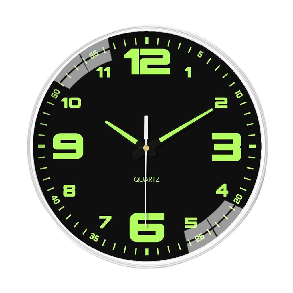 20cm Luminous Wall Clock No Punch Wall Clock for Home Use Silent Movement Easy To Read Glow-in Dark Clock For Living Room Clock