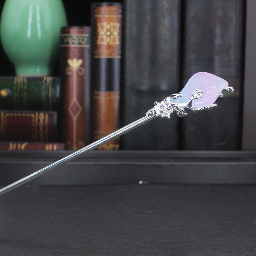 Vintage Metalen Bloem Haarspeld Voor Vrouwen Antieke Haarstok Voor Meisje Haarclip Kostuum Chinese Hanfu Haaraccessoires Bun Maker