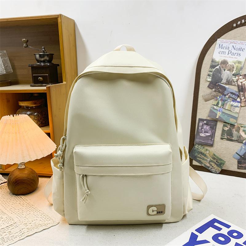 Schoolbag new ins wind Japanese soft sister schoolbag female Korean version solid color middle school student backpack light travel backpack