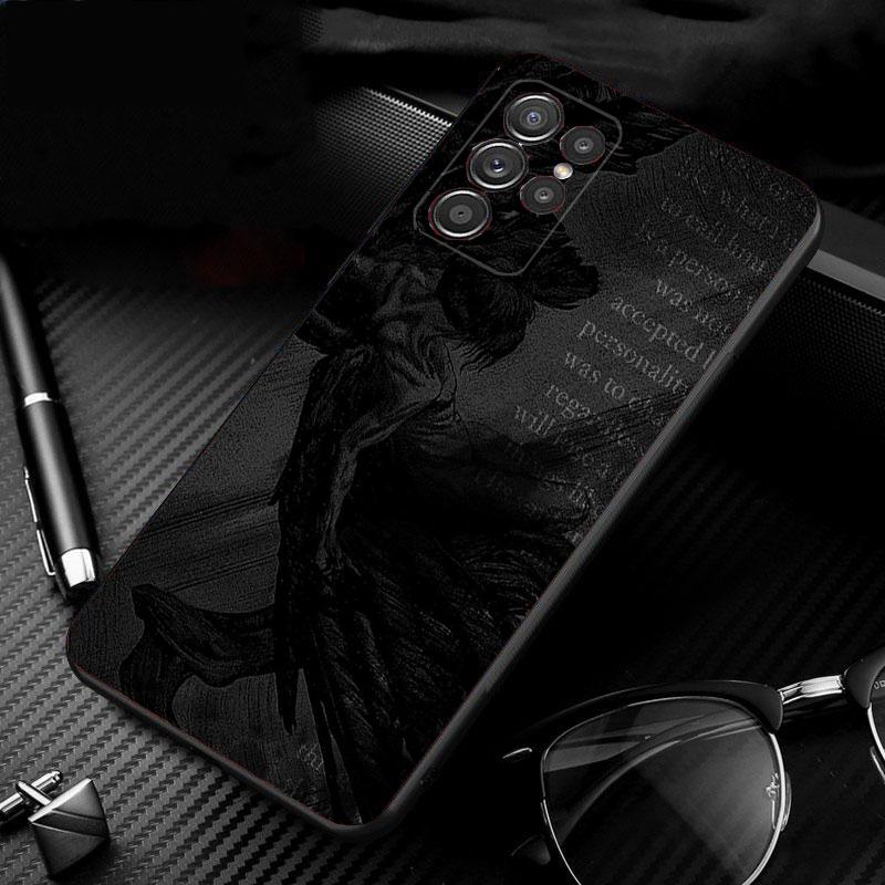 Phone Case For Samsung Galaxy S26 S25 S24 S23 S22 Ultra S23 S22 S25 Plus S24FE S23FE S26Edge Black Angel Death Demon