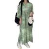 Summer 2024 Tie-Dye Short-Sleeve T-Shirt Dress: Women's Korean-Style Fashionable Print, Loose, Casual Mid-Length 