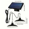1SET Solar LED Chandelier, Single or Double Head Outdoor Chandelier, IP65 Protection Rating Camping Decorative LED Bulb