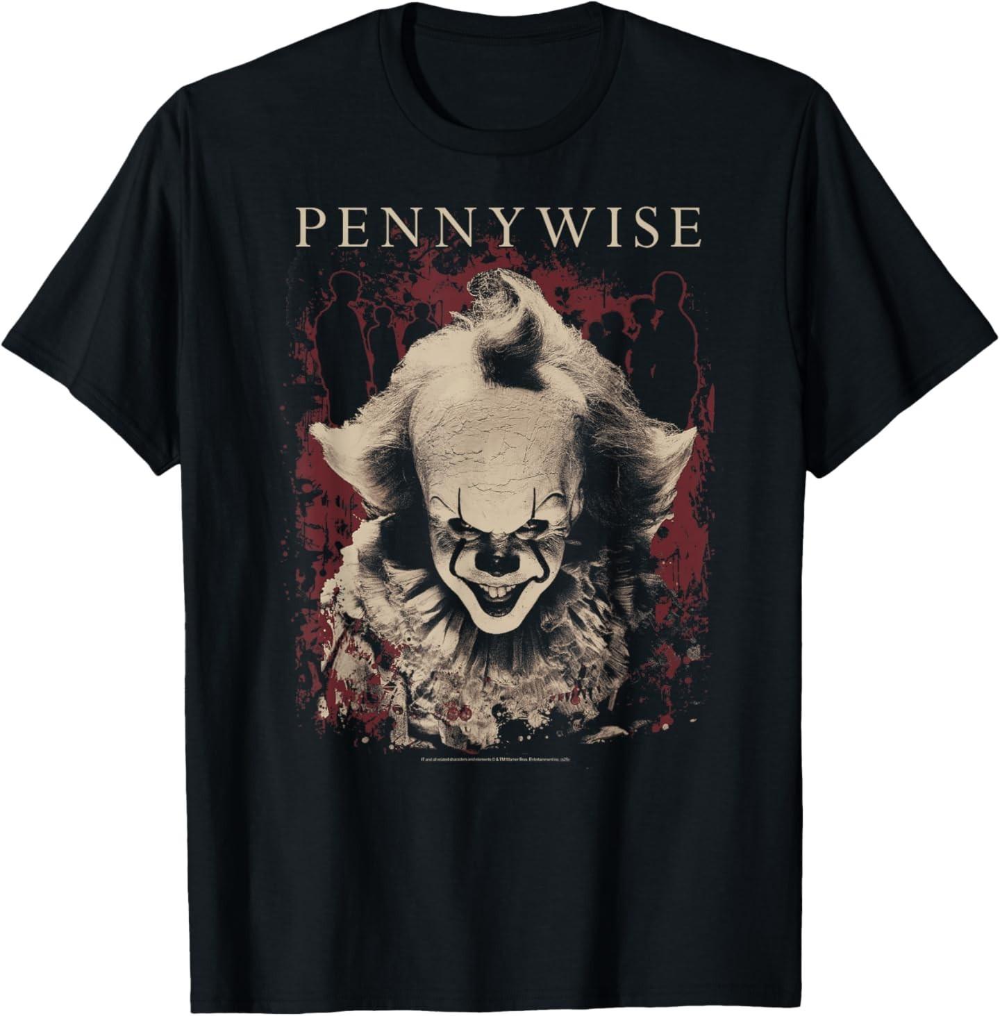 IT Pennywise Creepy Portrait Horror Movie T-Shirt S