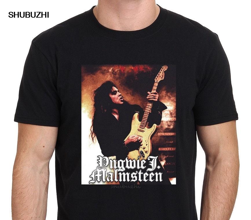 

Tshirt Mens Black Tee Shirt Hipster Harajuku Yngwie Malmsteen Guitarist Maestro Short Sleeve Brand Clothing T Shirt S
