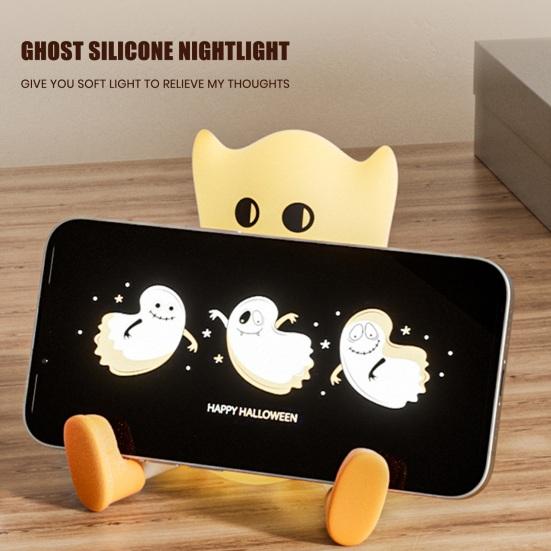 Magician Night Light 3 Brightness Levels Ghost Pumpkin Design Warm