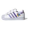 adidas Tênis Superstar CF C Frutas e Patches Arco-Íris Infantil Branco Nuvem-Branco Roxo Claro GY3314