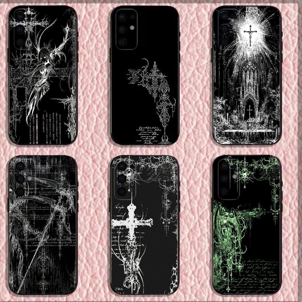 Gothic Cyber Sigil Phone Case For Samsung S25,S24,S21,S22,S23,S30,Ultra,S20,Plus,Fe,Lite,Note,10,9,5G Black Cover