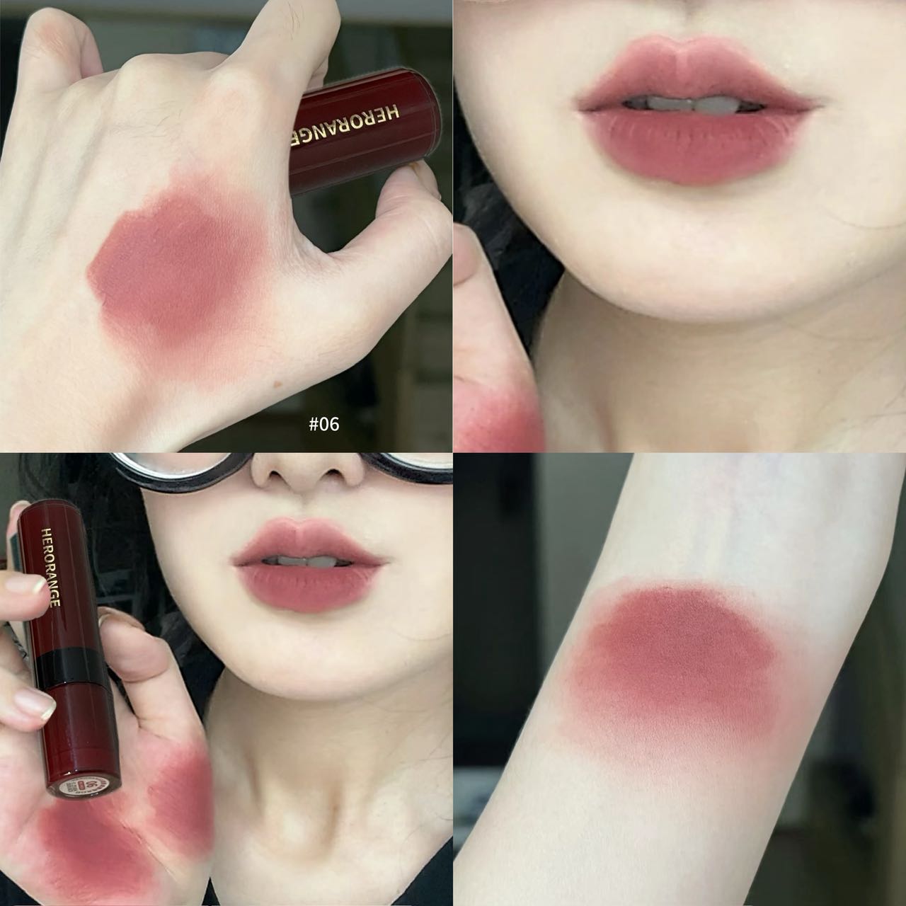 

HERORANGE Velvet Matte Lipsticks Nude Apricot Matte Lip Gloss Tint Waterproof Lasting Sexy Smoky Purple Lipstick Makeup
