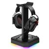 Kopfhörerständer Halter Rack RGB Hintergrundbeleuchtung Kopfmontierter Kopfhörerständer Rack Desktop Organizer Vertikale Halterung Aufhänger