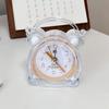 Cute Crystal Transparent Alarm Clock Children Student Creative with Night Light Bedroom Dormitory Desktop Clock