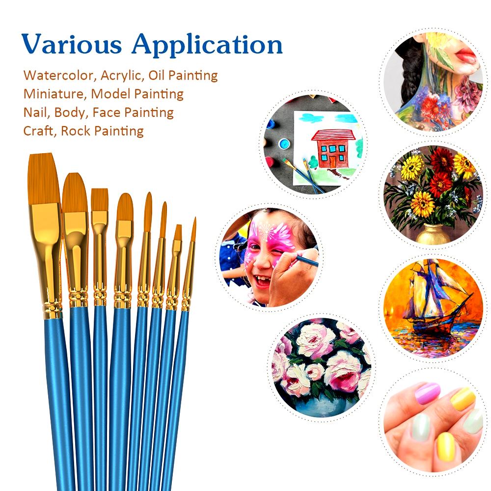 50/10 Pcs Artist Brush Set DIY Acrylic Oil Painting Watercolor Painting Gouache Painting Face Painting Art Brush Supplies