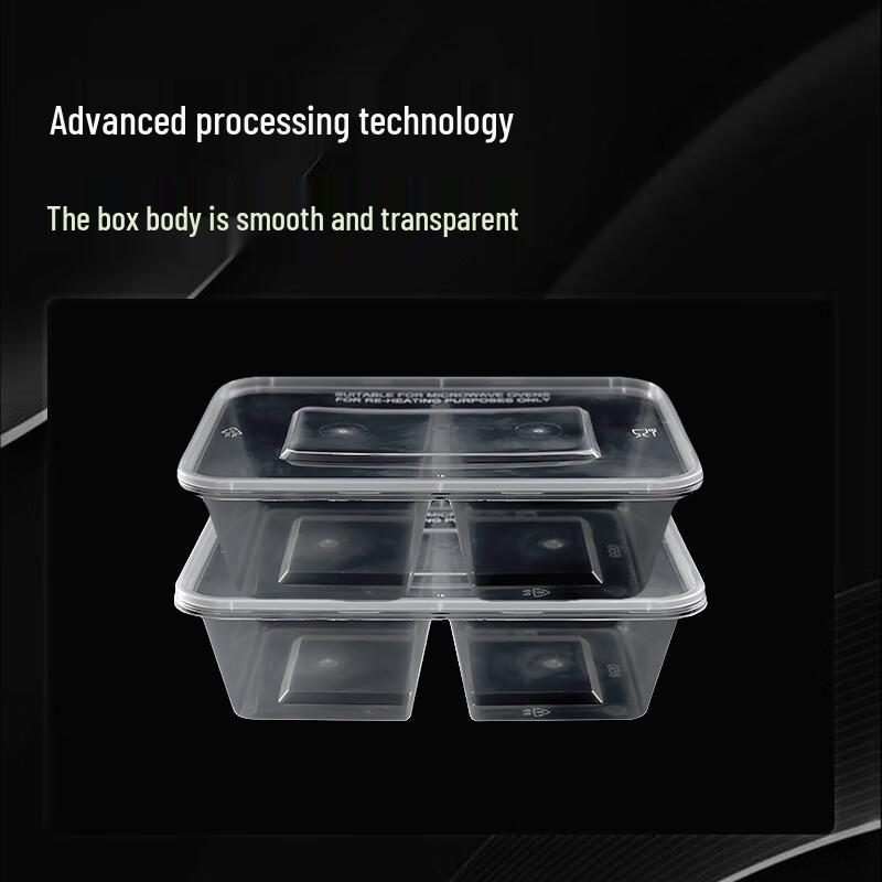 Yishengtong 650ml Disposable Double-Compartment Meal Prep Containers