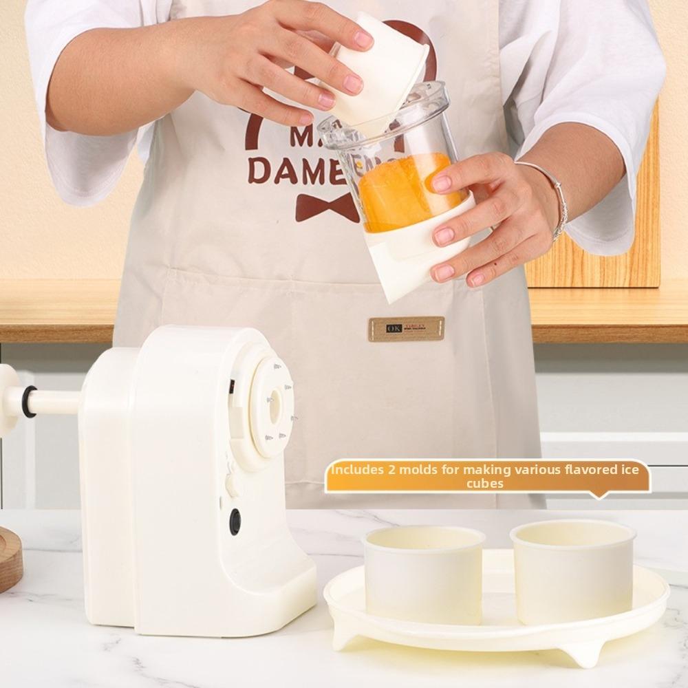 Wireless Electric Ice Crusher Detachable Large Capacity Shaved Ice Machine with Ice Molds Rechargeable Automatic Smoothie Maker