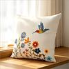 Hummingbird Floral Throw Pillow Cover Vintage Boho Flower Bird Decorative Cushion Case For Sofa Couch Home Decor