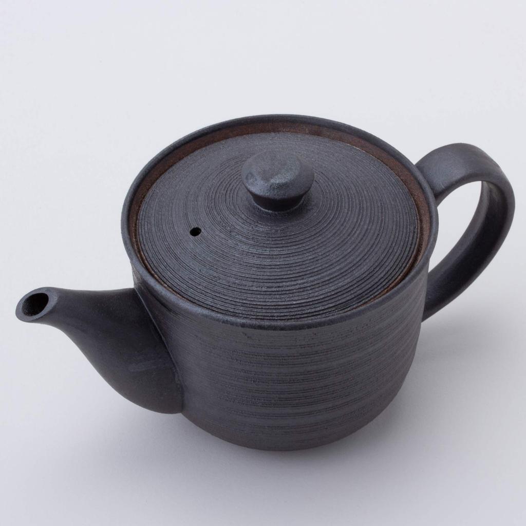 Hasami Ware Pot with Black Pattern Stainless Steel with Tea Made In Product 73461 Thousand-Step (Super Strainer), Capacity Approx. 275ml, Japan,