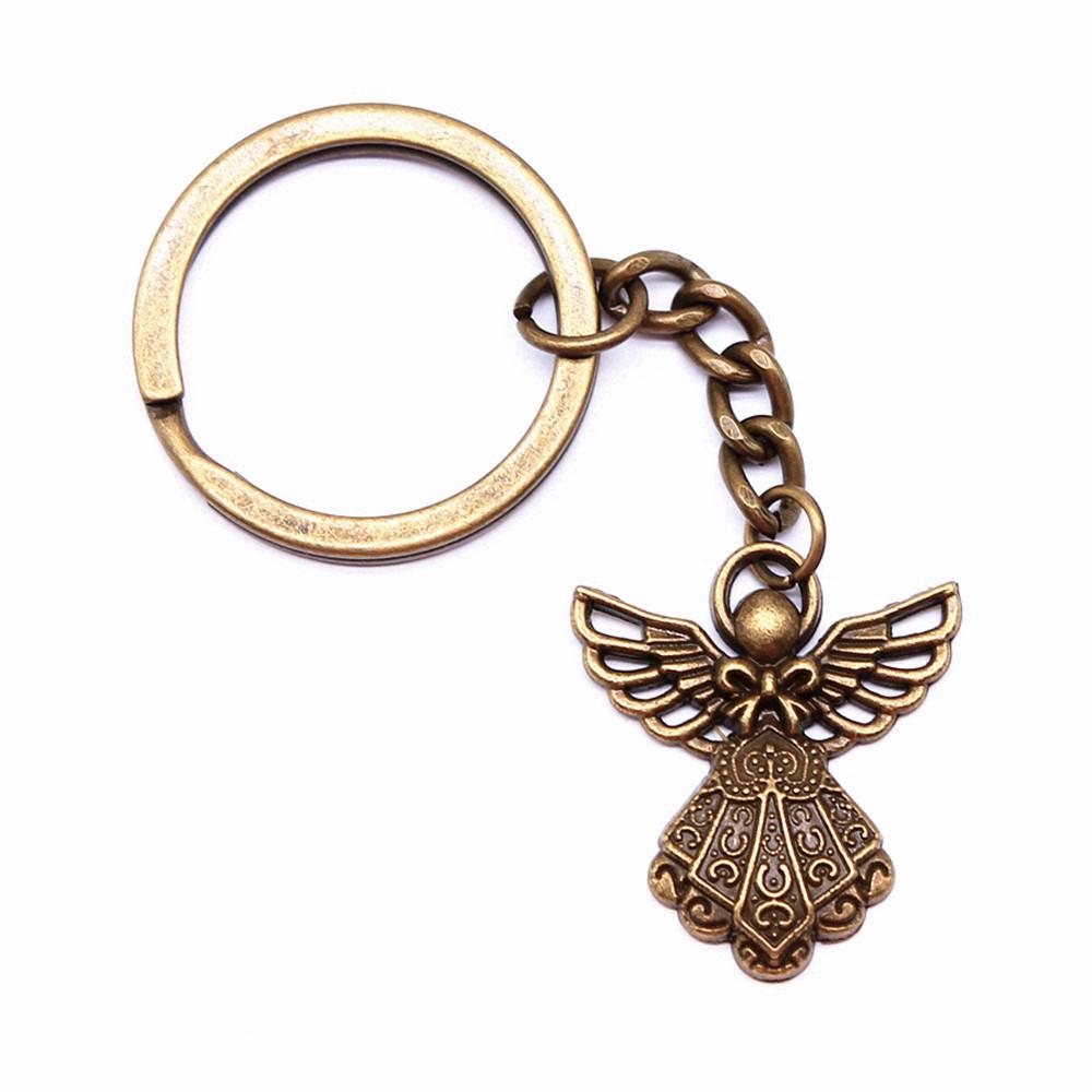 Angel Keychain Wings Charm For Students Protection Key Ring 28mm