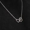 Damen Hohl Herz Haustier Pfotenabdruck Anhänger Kette Halskette Schlüsselbein Schmuck Geschenk