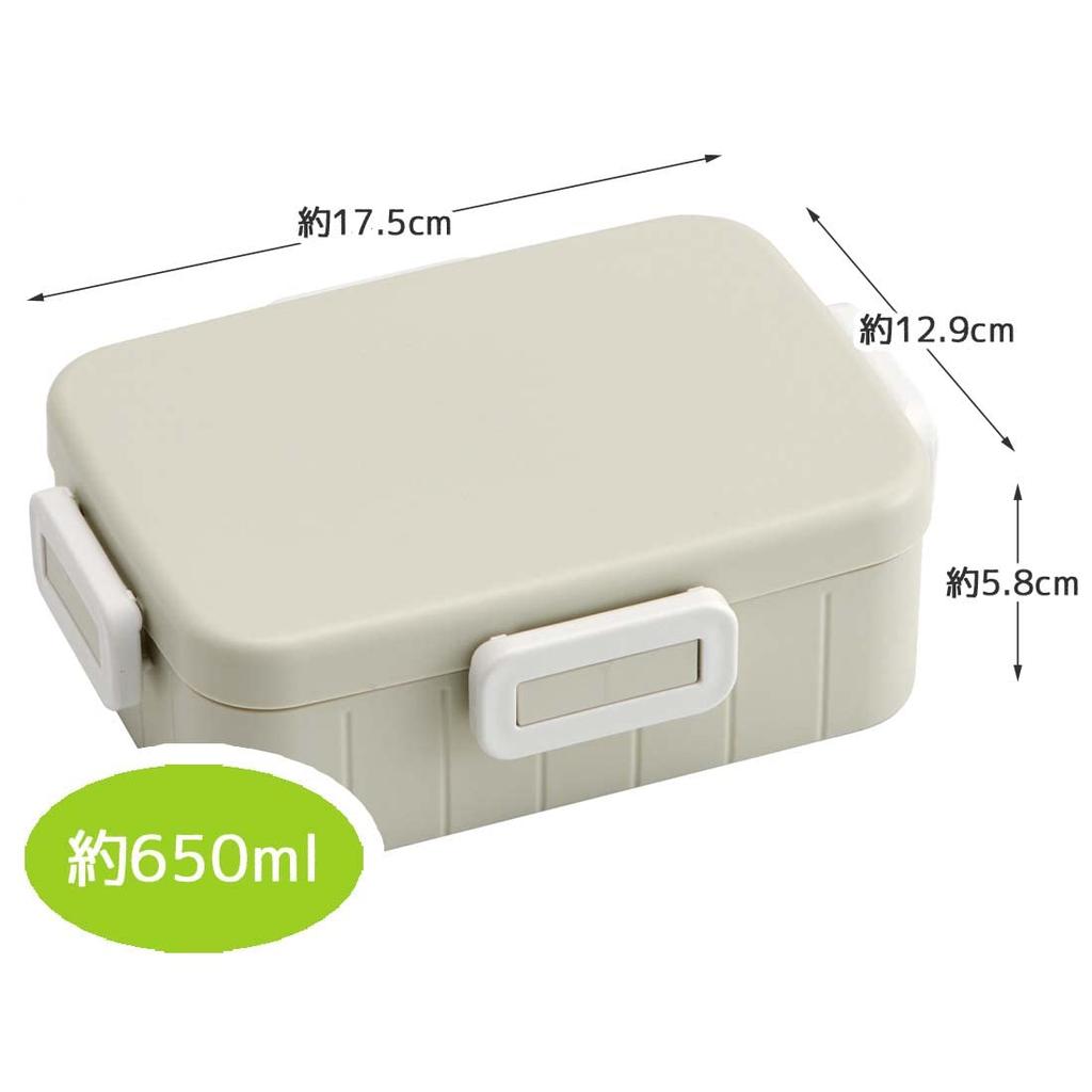 Skater Bento Dishwasher Made in Dull Women's Box, 650ml, 4-Point Lock, Antibacterial, Safe, Leak-Resistant, Japan, Gray, YZFL7AG-A