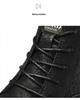 Men's Retro High-Top Leather Boots - Fashionable Casual Motorcycle Work Shoes for Autumn