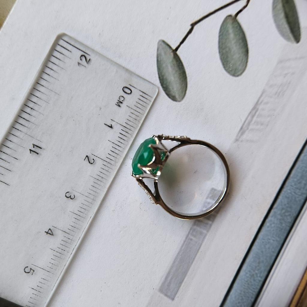 Bague en argent avec agate naturelle 3,664 ct, poids de l'article 3,55 g (2189732)