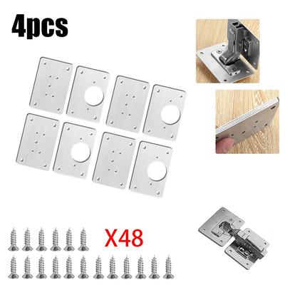 Hinge Repair Plate Cupboard Door Hinge Fixing Plate Door Hinge Repair Kit Mounting Repair Side Panels Cabinet Door Connection