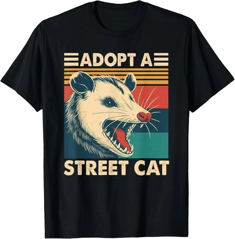 Funny Opossum Classic Art Portrait Animal Adopt A Street Cat T shirt S
